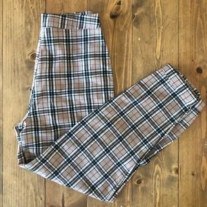 Nasty Gal Tapered Cuffed Plaid Pants